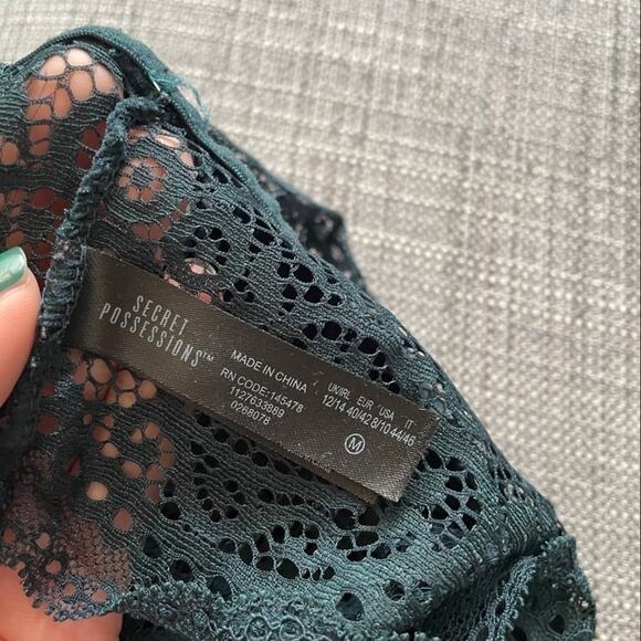 Secret Possessions Teal Lace Bralette Size 8/10 - Picture 6 of 6